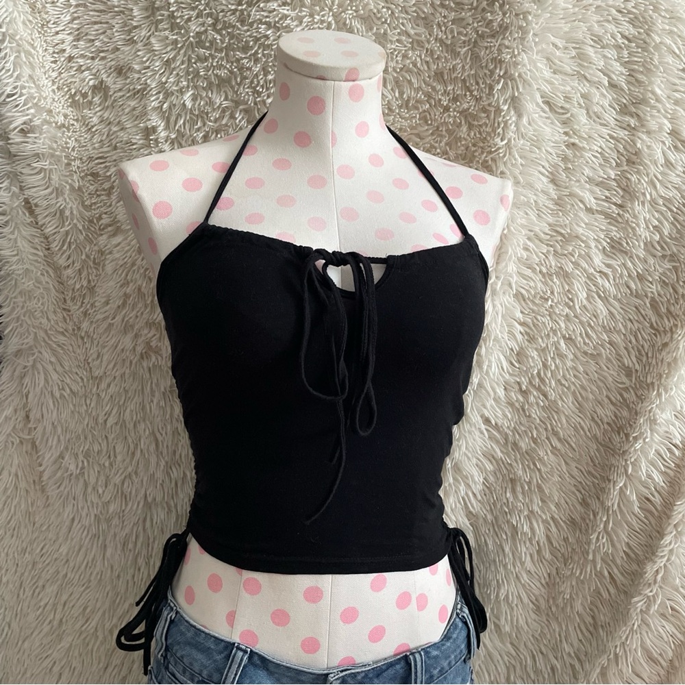 Black Tie up Tank Top